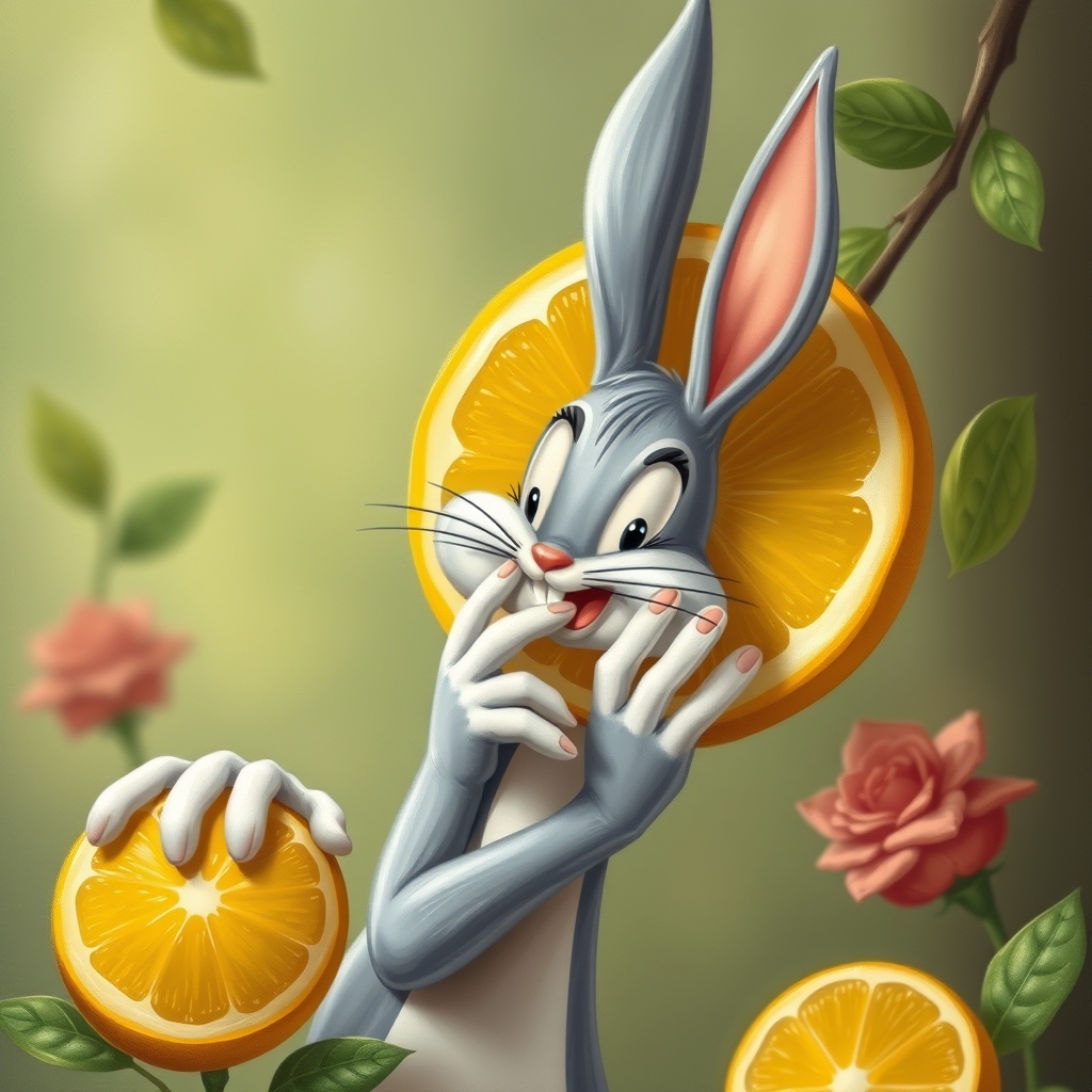 Bugs Bunny Touching A Lemon